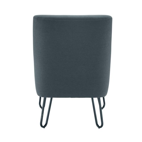 This sleek and stylish armchair provides a welcoming addition to any reception area. The Jemini Reception Armchair is fully upholstered with a comfortable and supportive high back and black powder coated loop feet.