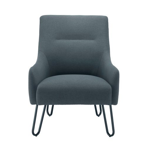 This sleek and stylish armchair provides a welcoming addition to any reception area. The Jemini Reception Armchair is fully upholstered with a comfortable and supportive high back and black powder coated loop feet.