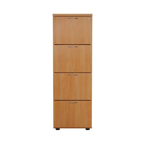 Designed for foolscap suspension files, this Jemini Version 2 four drawer filing cabinet provides a sturdy and robust filing solution. The robust frame has a stylish Beech finish and anti-tilt technology for secure filing. The 4 drawers are lockable for storing confidential files and have a capacity of 25kg each. This filing cabinet measures W465 x D600 x H1365mm.