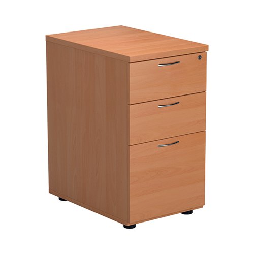 Jemini 3 Drawer Desk High Pedestal 404x600x730mm Beech KF79738