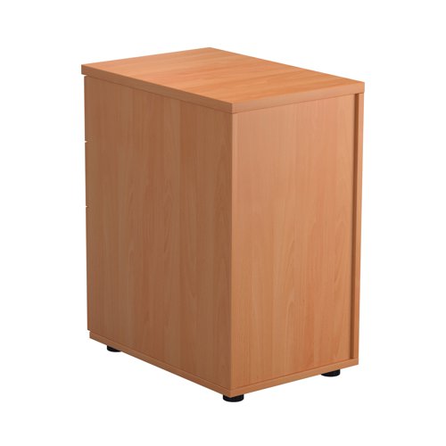 Jemini 3 Drawer Desk High Pedestal 404x600x730mm Beech KF79738 - KF79738