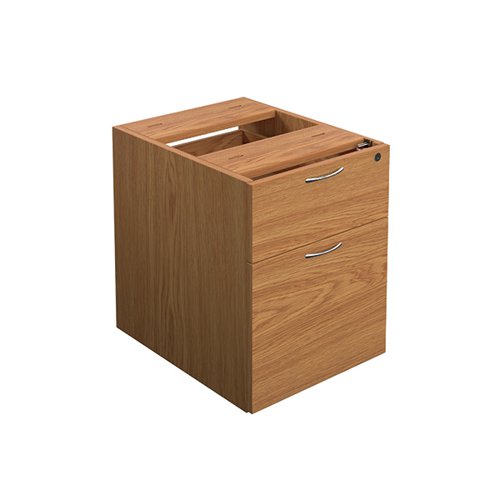 Finished in Nova Oak, the Jemini fixed pedestal features 2 drawers including 1 box drawer and 1 foolscap size filing drawer. The box drawer will take A4 files. Measuring W400 x D500 x H495mm with a 25mm desktop, this Jemini fixed pedestal is designed for use with single upright desks, making an ideal storage solution.