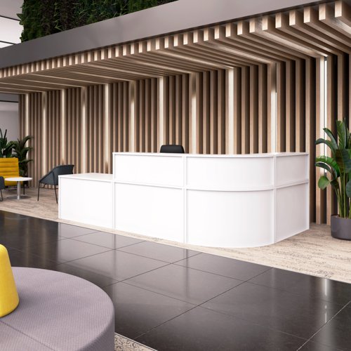 KF79880 | Build a reception desk to perfectly suit your needs with the Jemini reception units and risers, which come in straight and corner options to fit together in harmony. Designed to complement the entire Jemini furniture range, they have a 25mm desktop as standard.