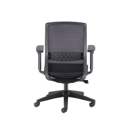 Ideal as an everyday task chair for the whole office, the Arista Tekna offers a comfortable and professional executive design. It has a high mesh back which is both breathable and comfortable with adjustable lumbar support. It has adjustable arms with soft, leather look pads and an integrated synchronised sliding seat mechanism for any position.