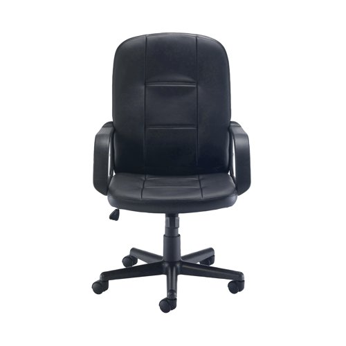 KF79887 Jemini Jack 2 Executive Swivel Chair with Fixed Arms 620x600x1020-1135mm Polyurethane Black KF79887