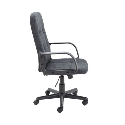 Jemini Jack 2 Executive Swivel Chair with Fixed Arms 620x600x1020-1135mm Fabric Charcoal KF79889 - KF79889