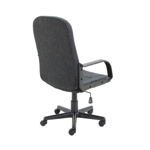 KF79889 Jemini Jack 2 Executive Swivel Chair with Fixed Arms 620x600x1020-1135mm Fabric Charcoal KF79889