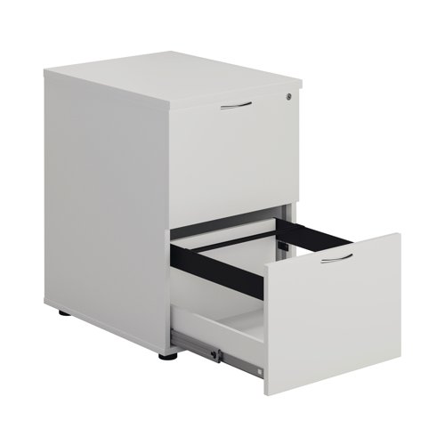 First 2 Drawer Filing Cabinet 464x600x710mm White KF79919 - VOW - KF79919 - McArdle Computer and Office Supplies