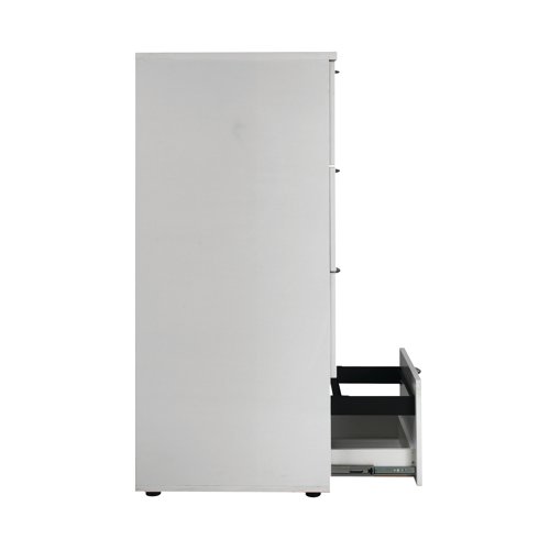 First 4 Drawer Filing Cabinet 464x600x1365mm White KF79920 - VOW - KF79920 - McArdle Computer and Office Supplies