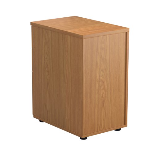 Offering a convenient and flexible place to store documents, papers and stationery, this desk high pedestal is finished in Nova Oak and can fit conveniently next to your desk to provide additional work space. The pedestal features 2 box drawers and 1 filing drawer suitable for foolscap suspension filing. This pedestal measures W404 x D800 x H730mm and can be placed beside the 800mm end of a radial desk, or used with a standard desk.