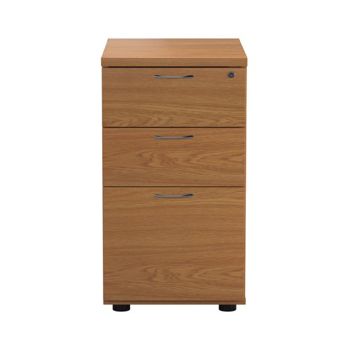First 3 Drawer Desk High Pedestal 404x800x730mm Deep Nova Oak KF79931 KF79931