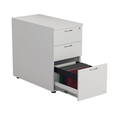 Jemini 3 Drawer Desk High Pedestal 404X800X730Mm White KF74150