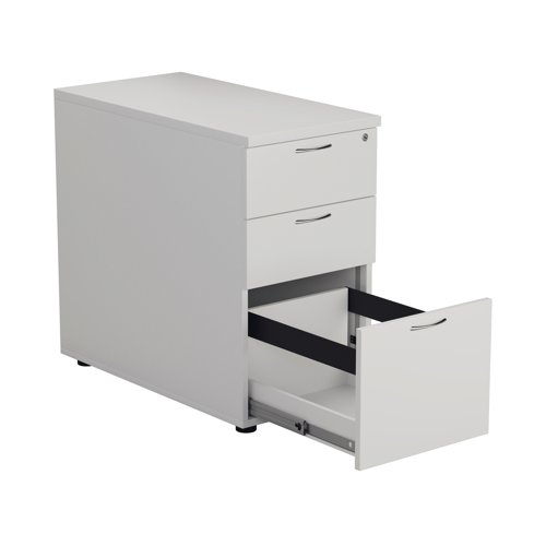KF74150 Jemini 3 Drawer Desk High Pedestal 404X800X730Mm White KF74150
