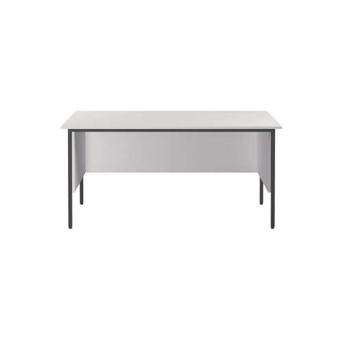 This 4 Leg desk from the Serrion range features an 18mm thick desktop with sturdy metal legs. The simple design is suitable for use at home or in the office. The desk has a White finish and comes with a modesty panel included as standard. This desk measures 1500x750x730mm.