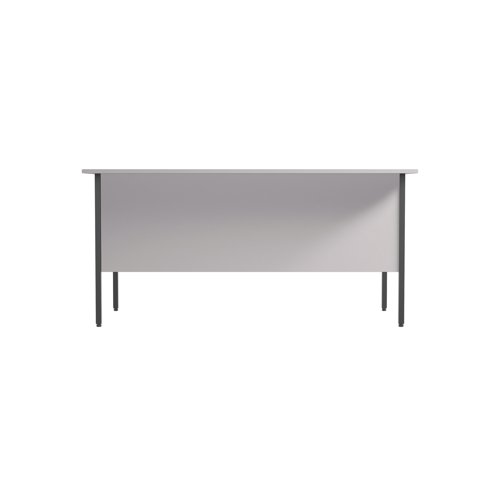 This 4 Leg desk from the Serrion range features an 18mm thick desktop with sturdy metal legs. The simple design is suitable for use at home or in the office. The desk has a White finish and comes with a modesty panel included as standard. This desk measures 1500x750x730mm.