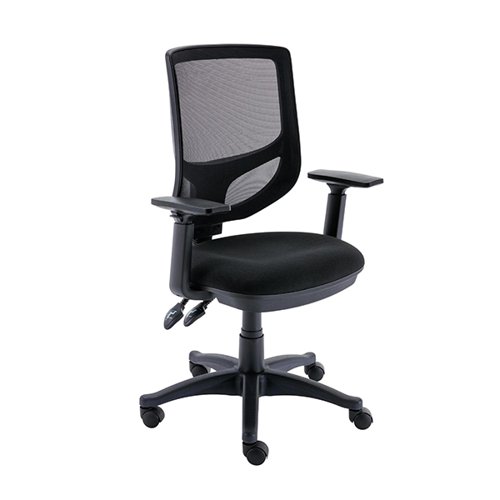 Astin Nesta Mesh Back Operator Chair Black with Adjustable Arms 590x900x1050mm Charcoal KF800023