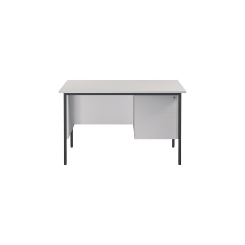 This 4 Leg desk from the Serrion range features a simple and contemporary finish that is ideal for use at home or in the office. The rectangular design allows for multiple desk configurations to set up your office in a way that works for you. This desk features an 18mm thick desktop with sturdy metal legs, a modesty panel and a two drawer pedestal included as standard.