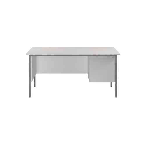 Serrion 's 4 Leg Desk range features a simple and contemporary finish that is ideal for use at home or in the office. The rectangular design allows for multiple desk configurations to set up your office in a way that works for you. This desk features an 18mm thick desktop with sturdy metal legs, a modesty panel and a two drawer pedestal included as standard.