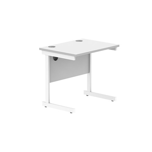 Astin Rectangular Single Upright Cantilever Desk 800x600x730mm White/White KF800074 - KF800074