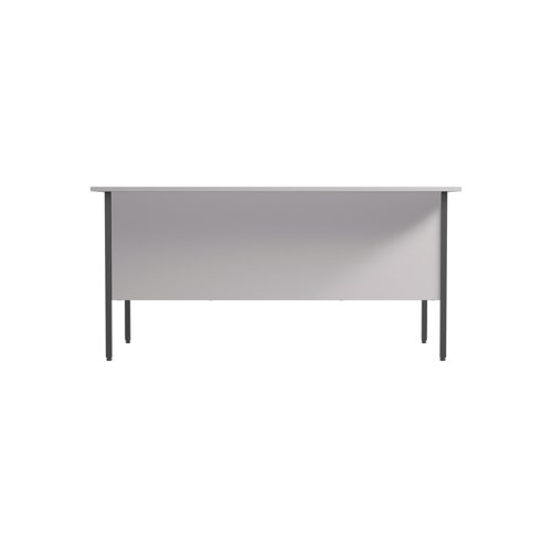 This 4 Leg desk from the Serrion range features a simple and contemporary finish that is ideal for use at home or in the office. The rectangular design allows for multiple desk configurations to set up your office in a way that works for you. This desk features an 18mm thick desktop with sturdy metal legs, a modesty panel and a two drawer and three drawer pedestal included as standard. Cable ports are not included. The desk measures 1500x750x730mm in size.