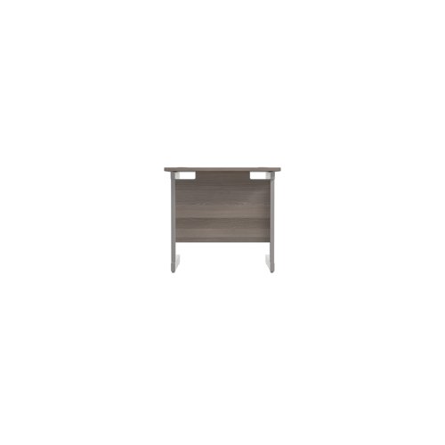 Jemini Single Rectangular Desk 800x600x730mm Grey Oak/Silver KF800295 - KF800295