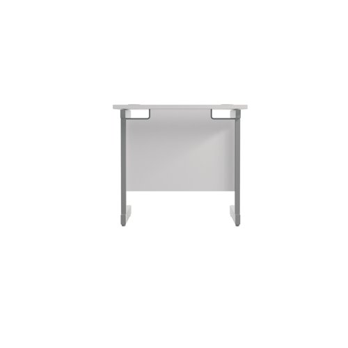 Jemini Single Rectangular Desk 800x600x730mm White/Silver KF800316 - KF800316