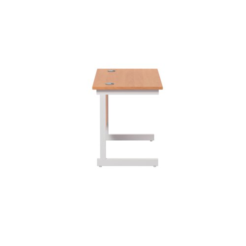 Jemini Single Rectangular Desk 800x600x730mm Beech/White KF800341 - KF800341