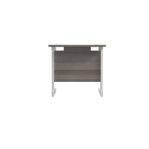 Jemini Single Rectangular Desk 800x600x730mm Grey Oak/White KF800357