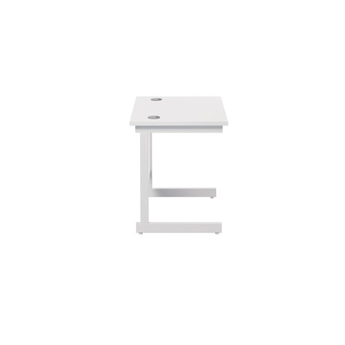Jemini Single Rectangular Desk 800x600x730mm White/White KF800379