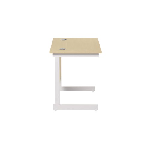 Jemini Single Rectangular Desk 800x600x730mm Maple/White KF800385