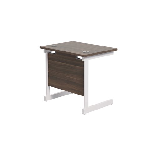 Jemini Single Rectangular Desk 800x600x730mm Dark Walnut/White KF800391