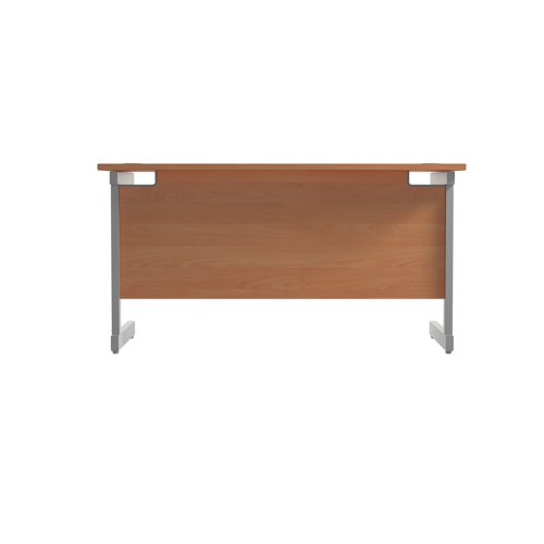 Jemini Single Rectangular Desk 1200x600x730mm Beech/Silver KF800406 - KF800406