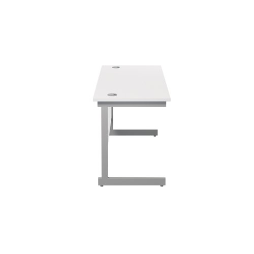 Jemini Single Rectangular Desk 1200x600x730mm White/Silver KF800431 - KF800431