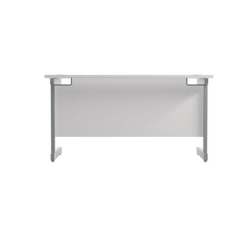 Jemini Single Rectangular Desk 1200x600x730mm White/Silver KF800431 - KF800431