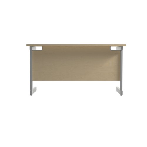 Jemini Single Rectangular Desk 1200x600x730mm Maple/Silver KF800447