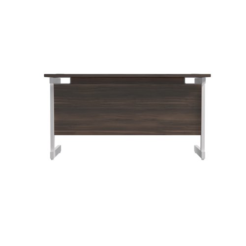 Jemini Single Rectangular Desk 1200x600x730mm Dark Walnut/White KF800518 - KF800518