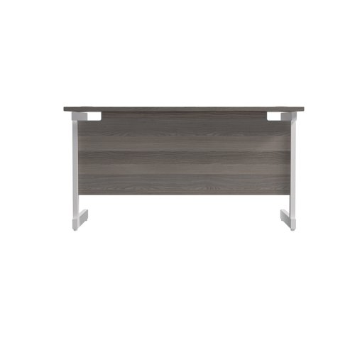 Jemini Single Rectangular Desk 1400x600x730mm Grey Oak/White KF800593 - KF800593