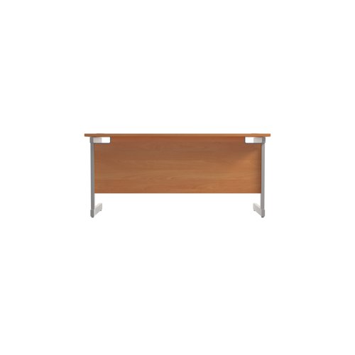 Jemini Single Rectangular Desk 1600x600x730mm Beech/Silver KF800648