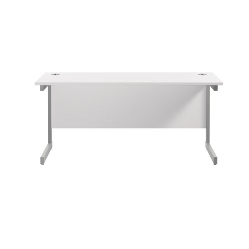 Jemini Single Rectangular Desk 1600x600x730mm White/Silver KF800676