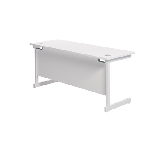 Jemini Single Rectangular Desk 1600x600x730mm White/White KF800738