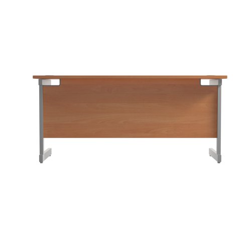 Jemini Single Rectangular Desk 1800x600x730mm Beech/Silver KF800766