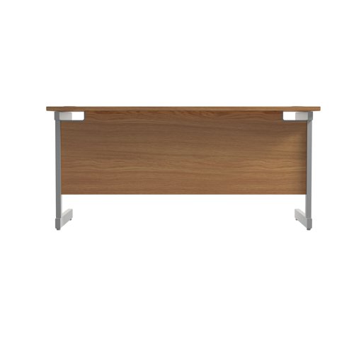 Jemini Single Rectangular Desk 1800x600x730mm Nova Oak/Silver KF800788