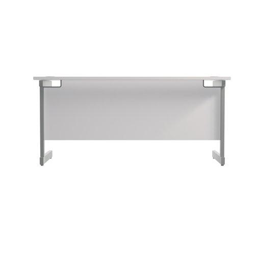 Jemini Single Rectangular Desk 1800x600x730mm White/Silver KF800794