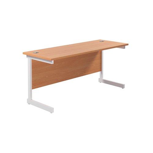Jemini Single Rectangular Desk 1800x600x730mm Beech/White KF800821 - KF800821