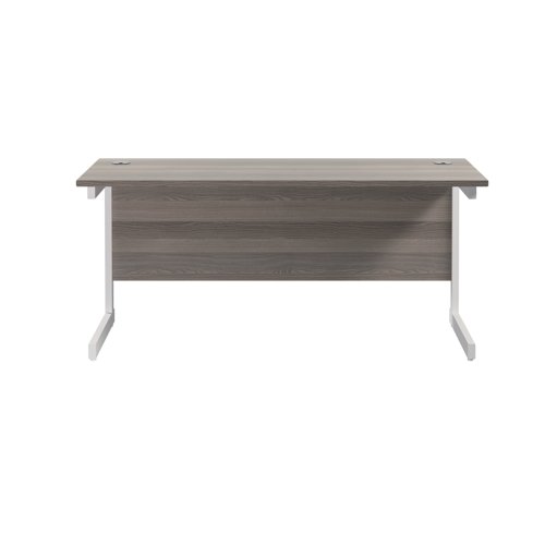 Jemini Single Rectangular Desk 1800x600x730mm Grey Oak/White KF800834