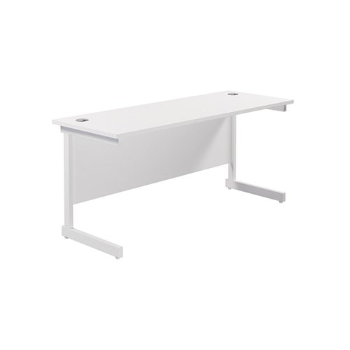 Jemini Single Rectangular Desk 1800x600x730mm White/White KF800856 - KF800856