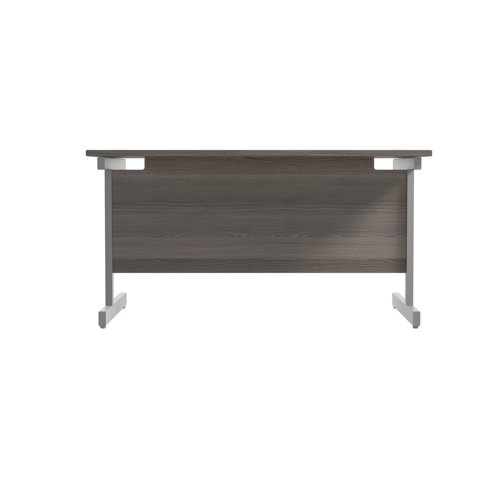 Jemini Single Rectangular Desk 1200x800x730mm Grey Oak/Silver KF801014 - KF801014