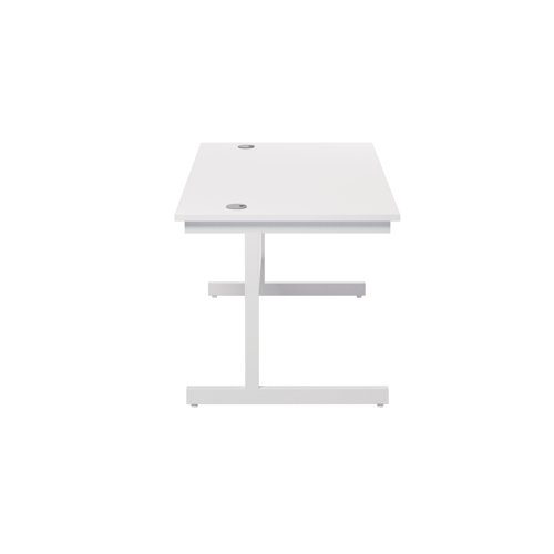 Jemini Single Rectangular Desk 1200x800x730mm White/White KF801099
