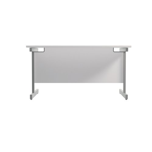 Jemini Single Rectangular Desk 1400x800x730mm White/Silver KF801151 - KF801151