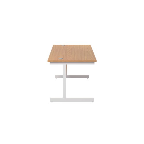 Jemini Single Rectangular Desk 1400x800x730mm Nova Oak/White KF801200 Office Desks KF801200